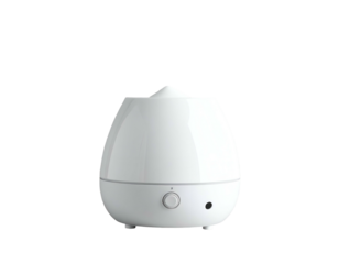 White rounded essential oil diffuser with subtle controls