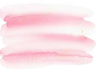 Abstract pink watercolor brush strokes isolated on transparent background