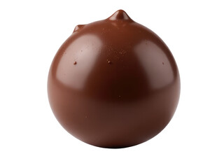 Obraz premium A single chocolate ball sitting on a clean white surface
