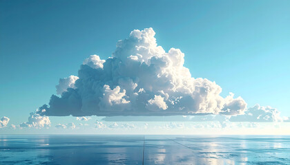 Dramatic cloud formation over calm water