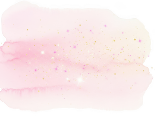 Abstract pink watercolor with sparkles isolated on transparent background