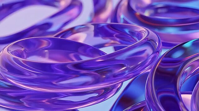 Abstract purple glass rings