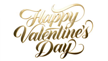 Golden “Happy Valentine’s Day” elegant typography on a black luxury background.