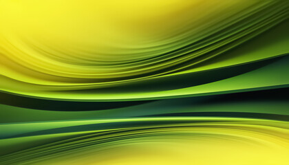 Green Abstract Background With Flowing Curves