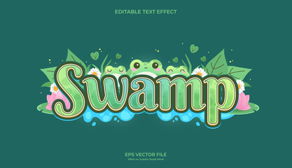 decorative swamp frog editable text effect design