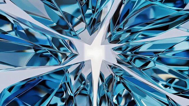 Blue crystal geometric shapes