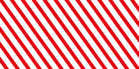 Obraz premium Red stripes on white background. Striped diagonal pattern Vector illustration of Seamless background Christmas or winter theme Background with slanted lines