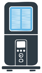 Air purifier with control panel and air filter, hand drawn design