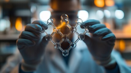 Lab technician analyzing molecular structure in advanced laboratory