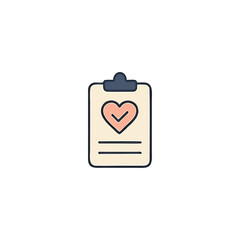 Mental Health Checklist Icon &ndash; Clipboard with Heart