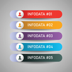 Fototapeta premium Colorful Infodata List Infographic Template