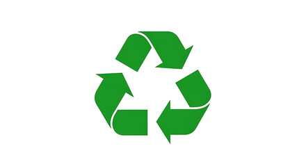 Obraz premium A green recycling symbol on a white background representing eco-friendly practices