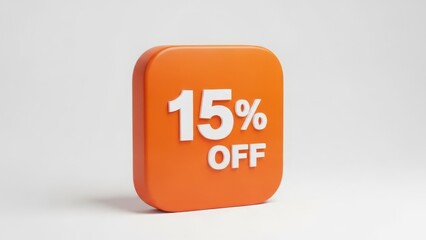 Discount offer button with 15 percent off
