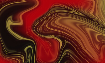 Abstract Red and Gold Fluid Marble Background Texture