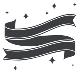 Obraz premium Elegant Ribbon with Stars Icon for Celebrations and Vector Graphics