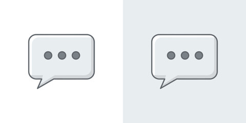 Minimalist illustration of speech bubbles on contrasting backgrounds