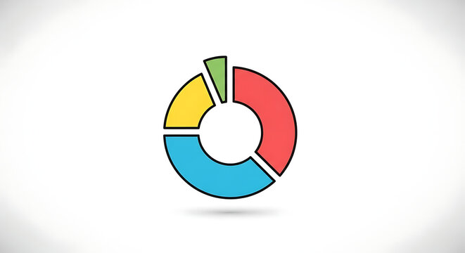 A colorful pie chart with four sections on a white background - Powered by Adobe