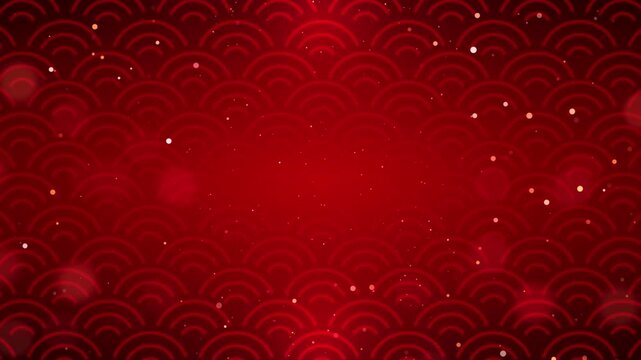 Vibrant red oriental wave pattern background design celebrating traditional chinese new year festive holiday