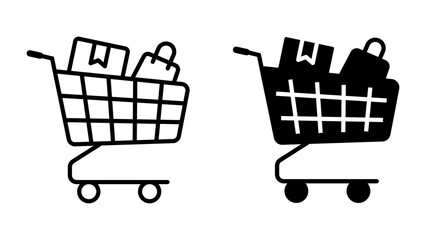 Cart icon set. suitable for e-commerce, retail, or delivery service designs. Vector illustration On white background