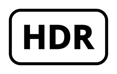 Hdr logo in bold black text on white background.