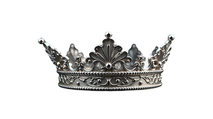 Intricate silver royal crown