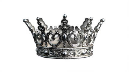 Intricate silver royal crown