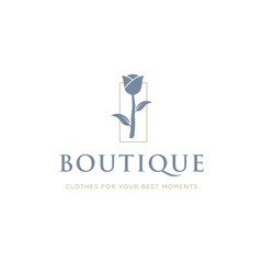 Abstract clothing boutique logo template with minimalist and vintage concept, logo for business, boutique, clothing, and brand.