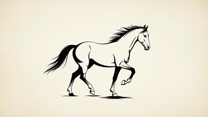 Obraz premium Elegant horse illustration a dynamic sketch of a powerful equine form