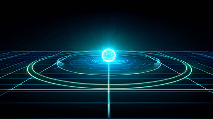 Abstract Neon Lines Forming a Football Field Pattern