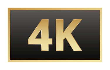 4k resolution gold icon on black background for high-definition display.