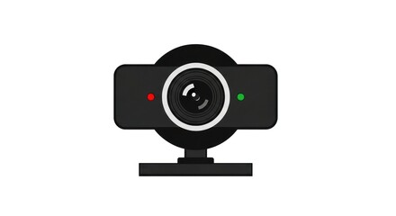 A simplistic image of a webcam on a white background.