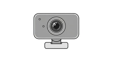 Webcam illustration on clean white background. Studio lighting.