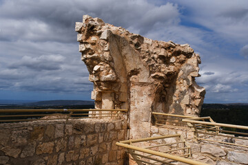 Naklejka premium Ancient Ruins of the Crusader Fortress of Yehiam in the Galilee Region, Israel