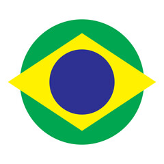 vector brazil flag icon on white background