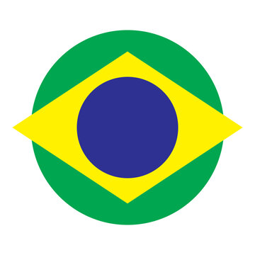 vector brazil flag icon on white background