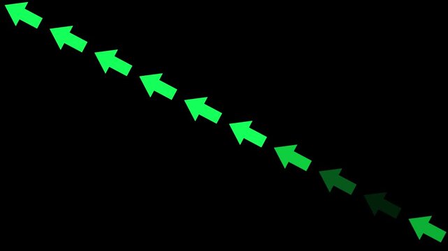 arrow pointing left on black background. direction symbol indicating back or previous page. Arrow Loop Animation direction concept. Colorful arrow icon concept.