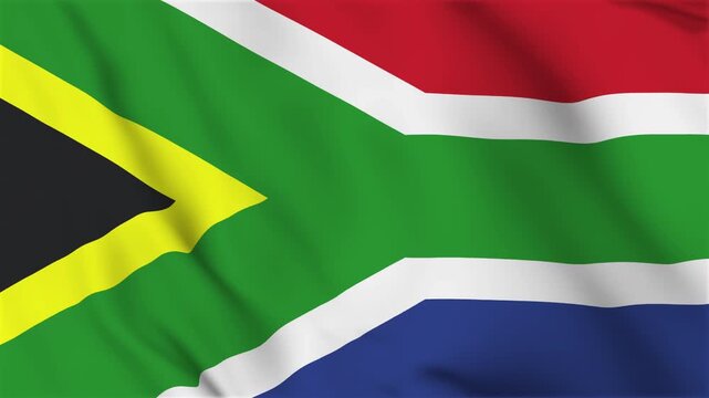 Realistic 4K South Korea Flag Waving Animation. flag of south africa. south africa flag