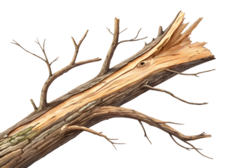 dead tree isolated on white