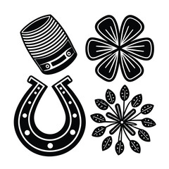 Abstract floral background with vector elements and symbols