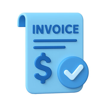 3D approved invoice payment icon isolated on transparent background