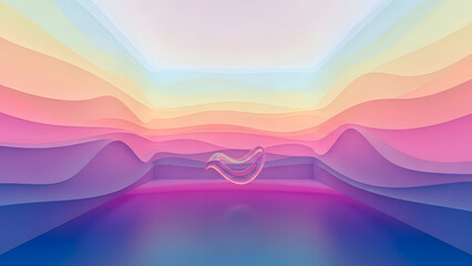 A serene landscape with mountains, water, and a vibrant sky, captured from a distant viewpoint