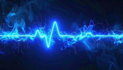 Electric Blue Energy Wave - A Dynamic Display of Power.