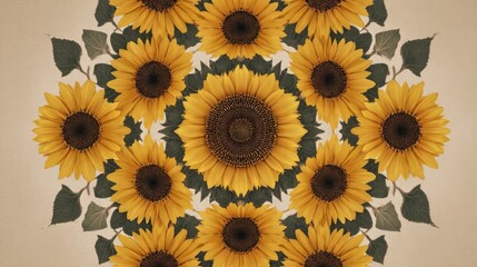 Sunflower pattern design for decorative art and posters,National Sunflower Day