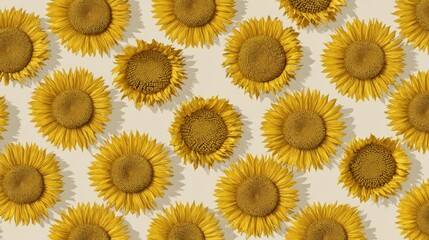 Obraz premium Sunflower pattern design for nature inspired decor and art projects,National Sunflower Day
