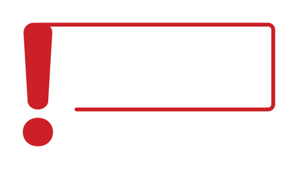 Red exclamation mark with bold outline design.