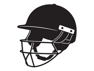Traditional Wicket-Keeper Helmet in silhouette white background.