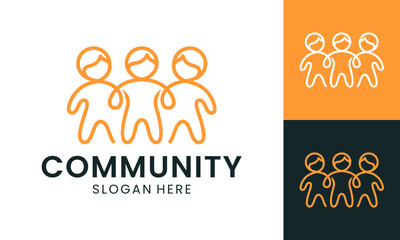 Creative community logo design template illustration. Abstract people with teamwork symbol. Human unity concept vector design icon