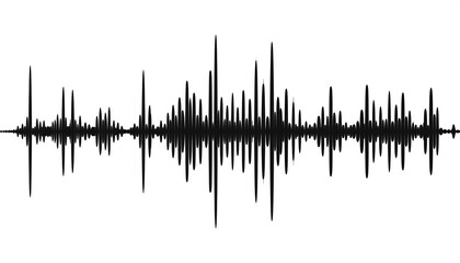 Distorted sound wave scan (waveform).