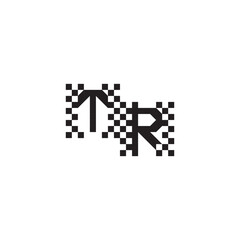 Alphabet Logo Monogram Design Modern Abstract Bold TR Initial Pixel Vector Alphabet