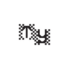 Design Modern Abstract Bold TY Alphabet Logo Monogram Alphabet Initial Pixel Vector